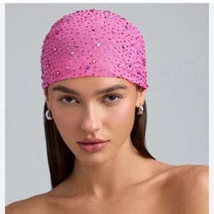 SOLD! Oh Polly x Bratz Jai Embellished Mesh Headscarf in Bubblegum Pink
